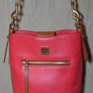 Dooney & Bourke Raleigh Leather Roxy Bag Red Geranium Tan